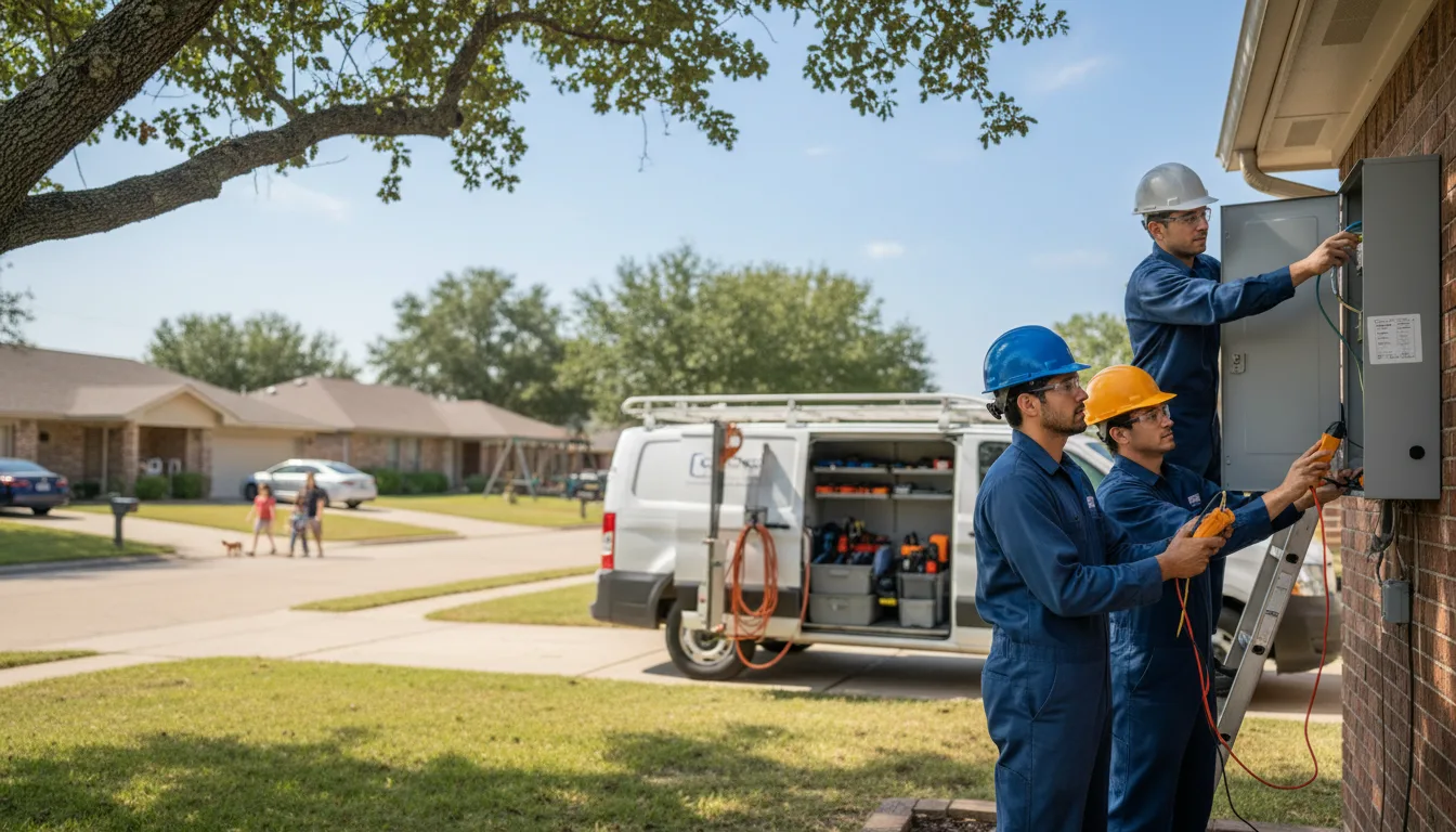 Certified electrician providing emergency electrical services in Fayetteville, TX